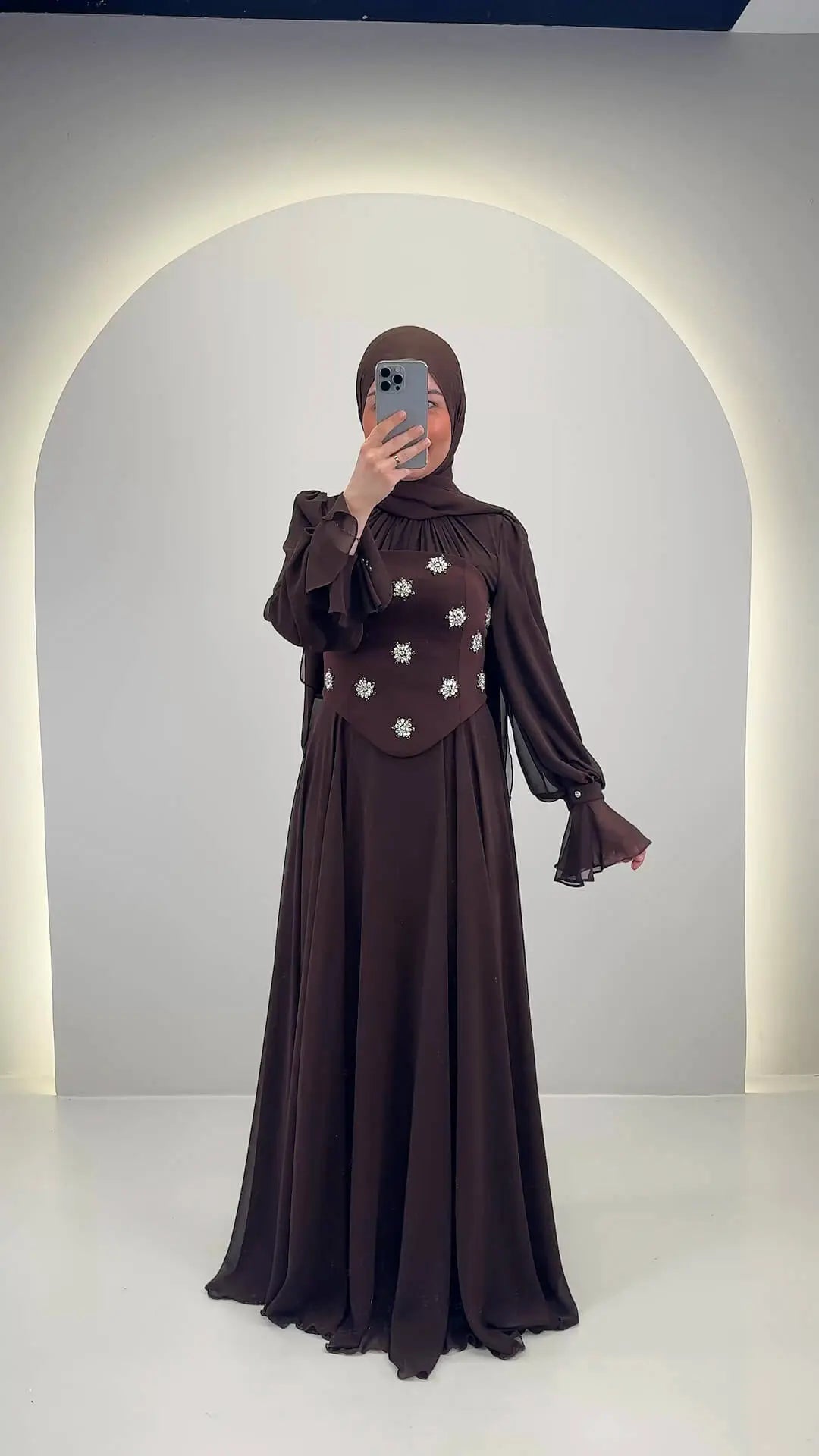Robe de soirée Tisla Marron