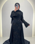 Azmia Abendkleid Schwarz mit Hijab