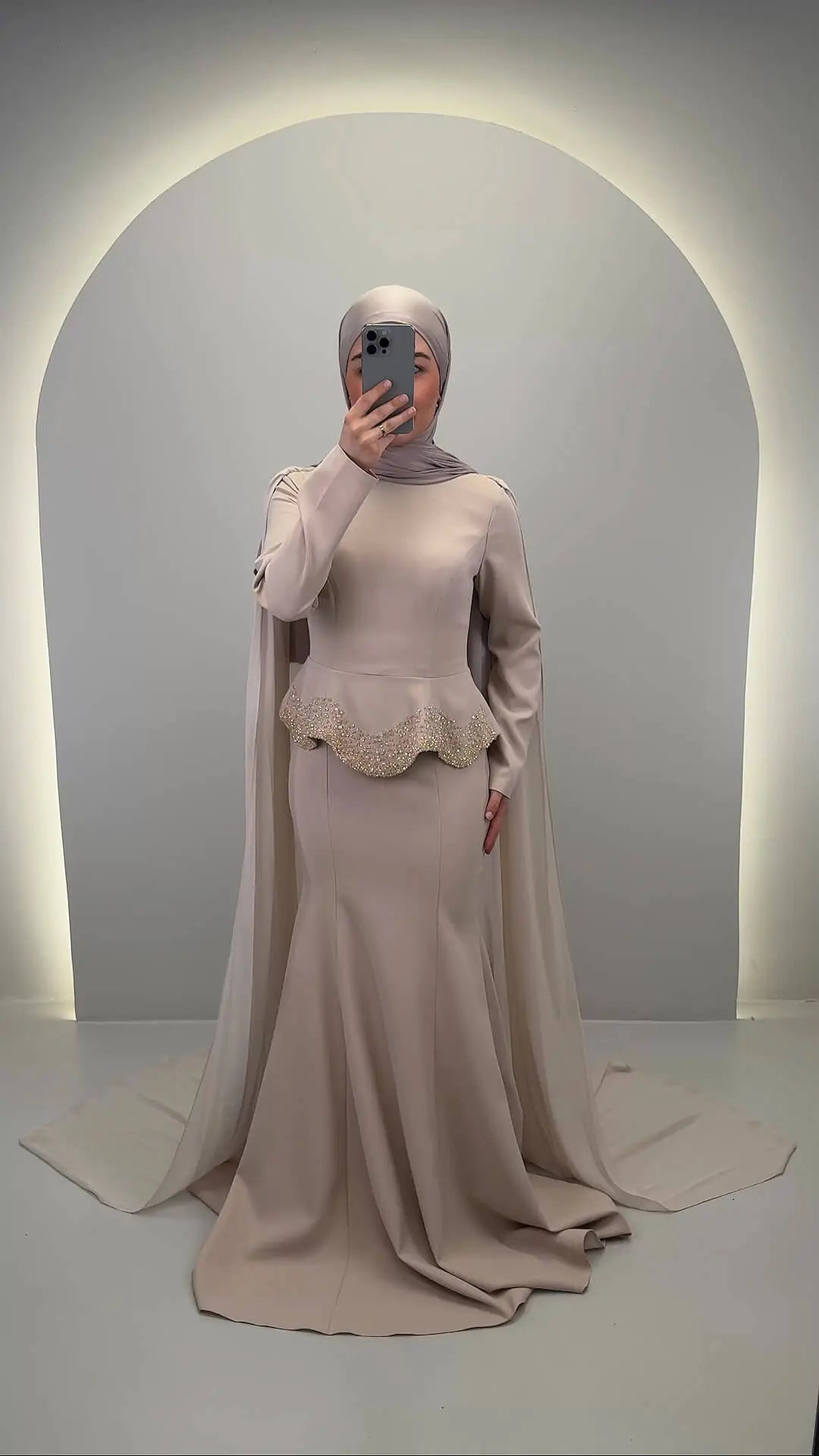 Simay Abendkleid Beige