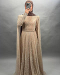 Huma Exklusive Abendkleid Beige