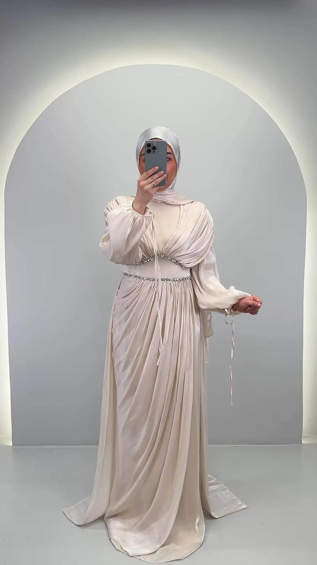 Robe de soirée Meslina Beige