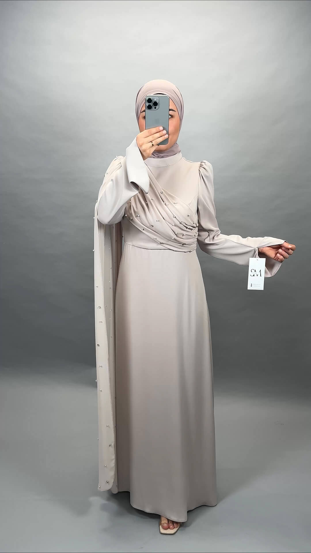 Mirsu evening dress beige