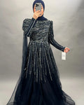 Narin Exklusive Robe de soirée Bleu marine