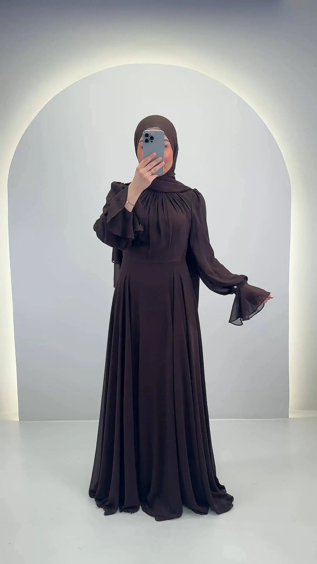 Robe de soirée Tisla Marron