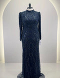 Robe de soirée Noura Bleu foncé