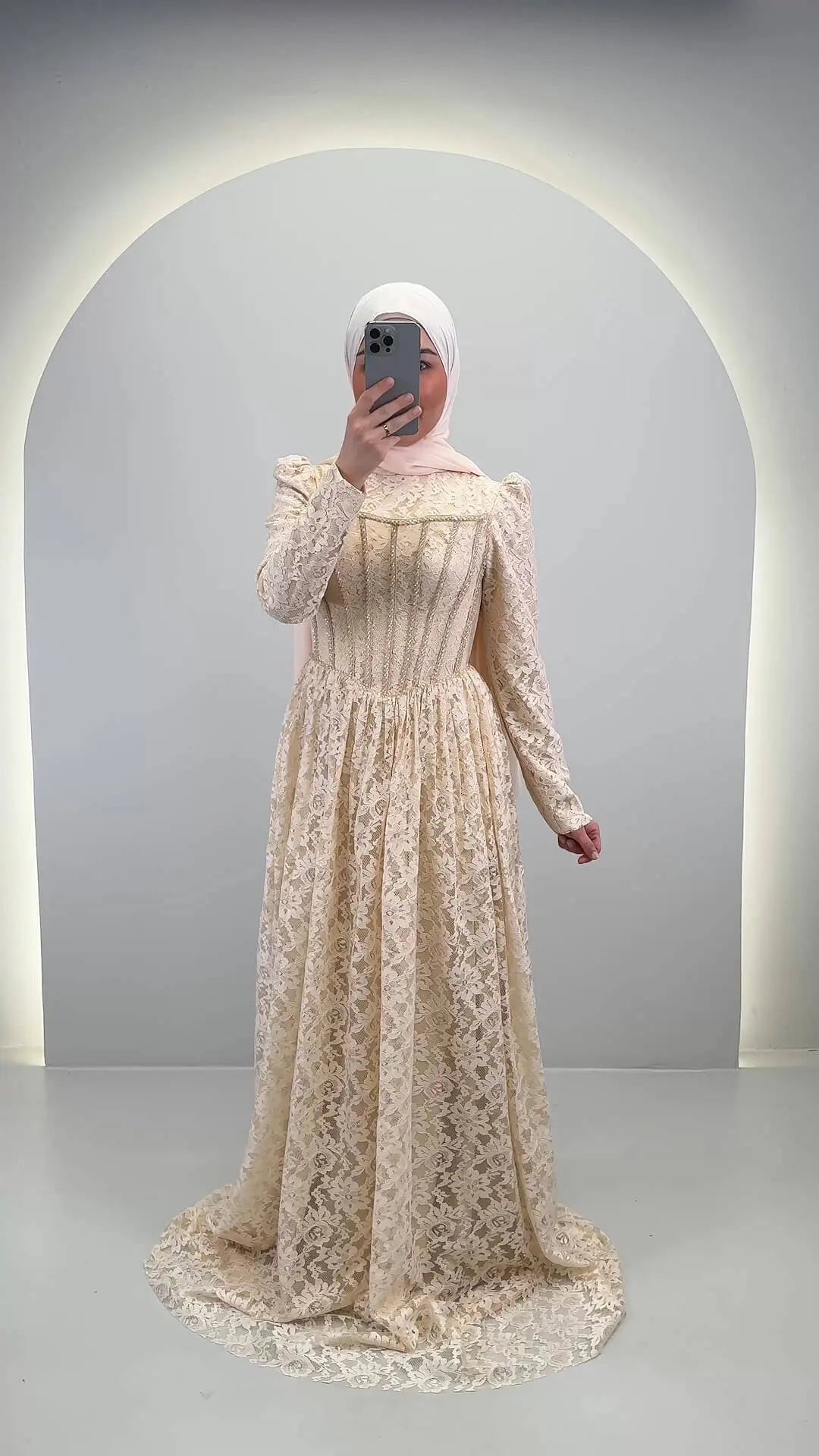 Robe de soirée Mina Beige