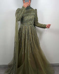 Narin Exclusive Evening Dress Khaki