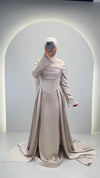 Robe de soirée Uray beige avec Hijab