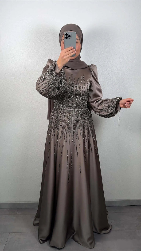 Robe de soirée Yüsray taupe