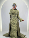 Robe de soirée Azmia verte avec Hijab