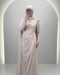 Robe de soirée Mireya Beige