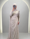 Robe de soirée Mireya Beige