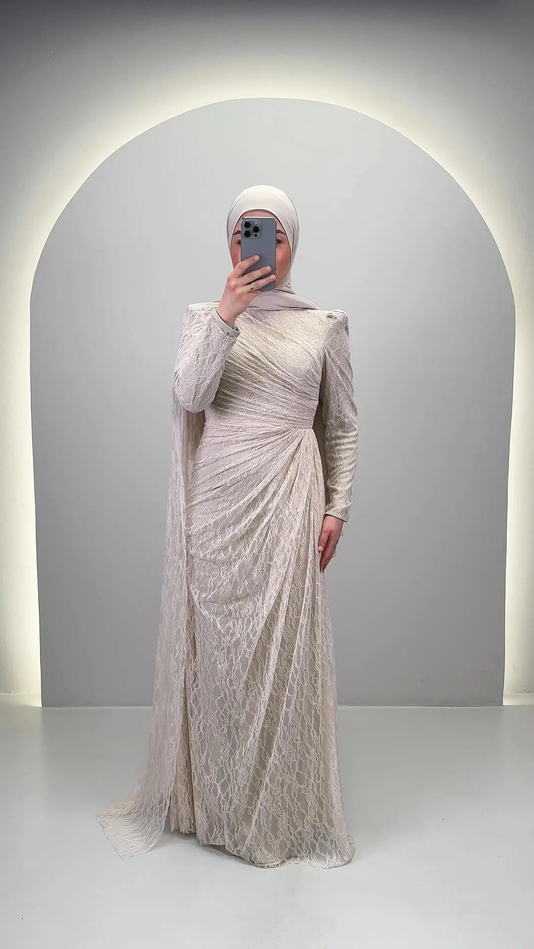 Robe de soirée Mireya Beige