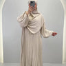 Ensemble Abaya Hifaya avec Khimar Beige