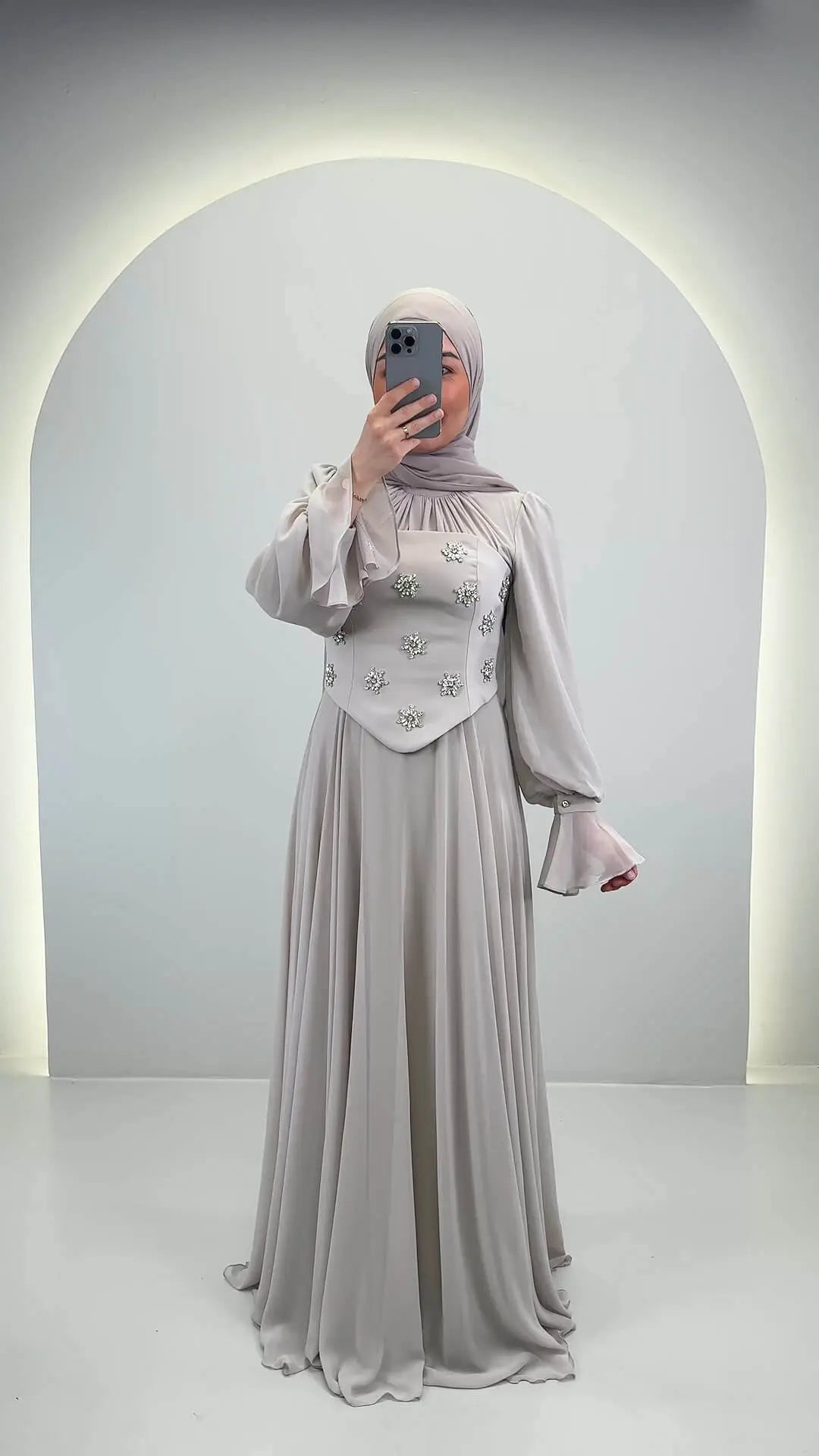 Tisla Abendkleid Beige