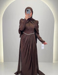 Robe de soirée Nefa Marron