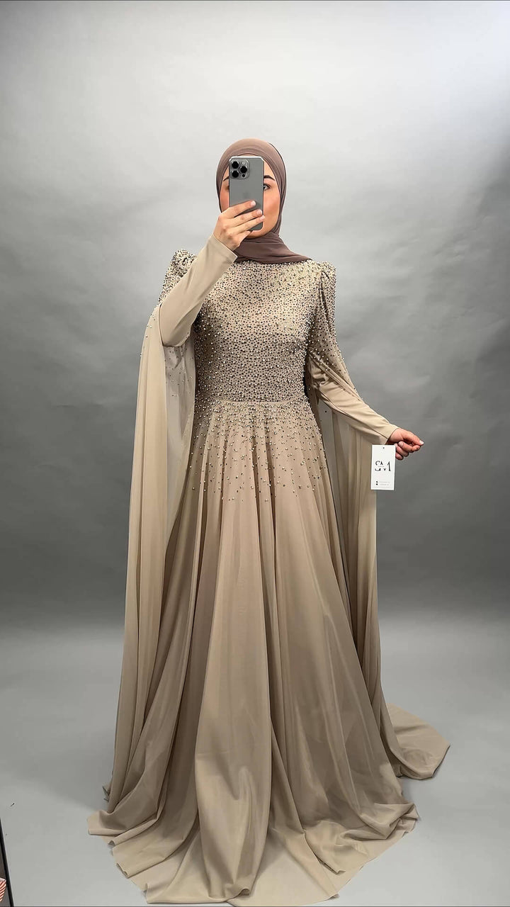 Hifa Exclusive Evening Dress Taupe