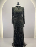Robe de soirée Noura Khaki