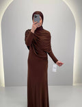 Robe de soirée Miana Marron