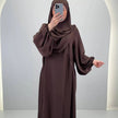 Misa Abaya Seti Khimar Kahverengi