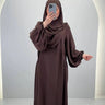 Misa Abaya Seti Khimar Kahverengi
