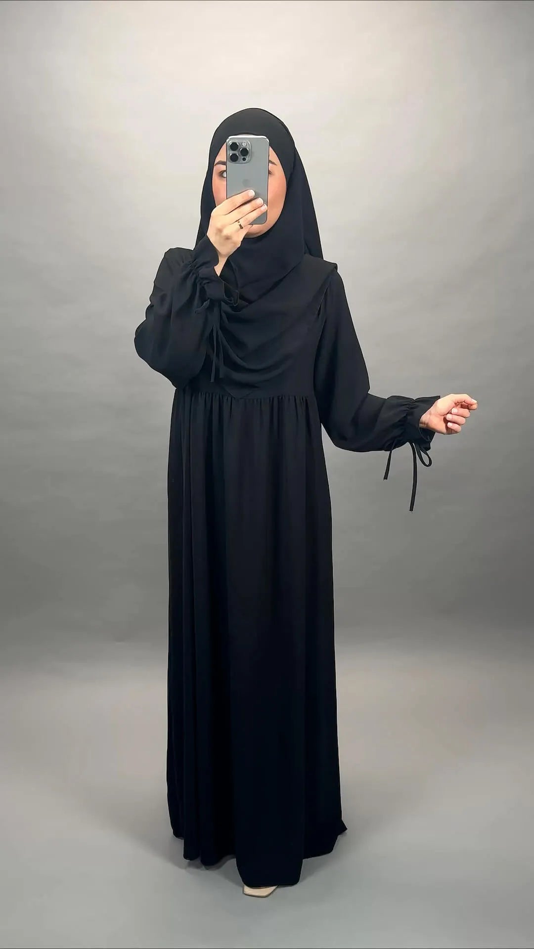 Mila Abaya Set mit Khimar Schwarz - Semode