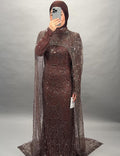 Robe de soirée Milea Marron