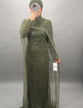 Robe de soirée Milea Kaki