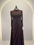 Nayla Robe de soirée marron