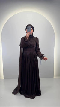 Robe de soirée Oysu Marron
