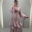 Robe de soirée premium Yaprak rose