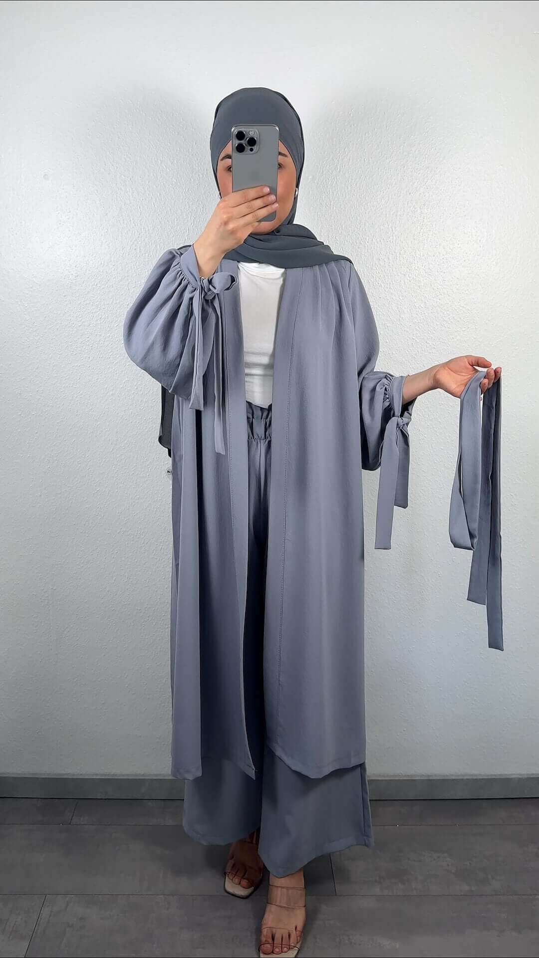 Jivonie Kimono Outfit 2 Teillig Grau Semode