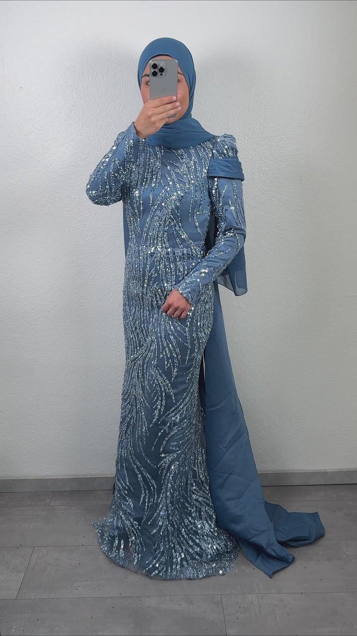 Robe de soirée Nalina bleue