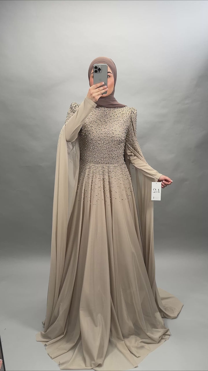 Hifa Exclusive Evening Dress Taupe