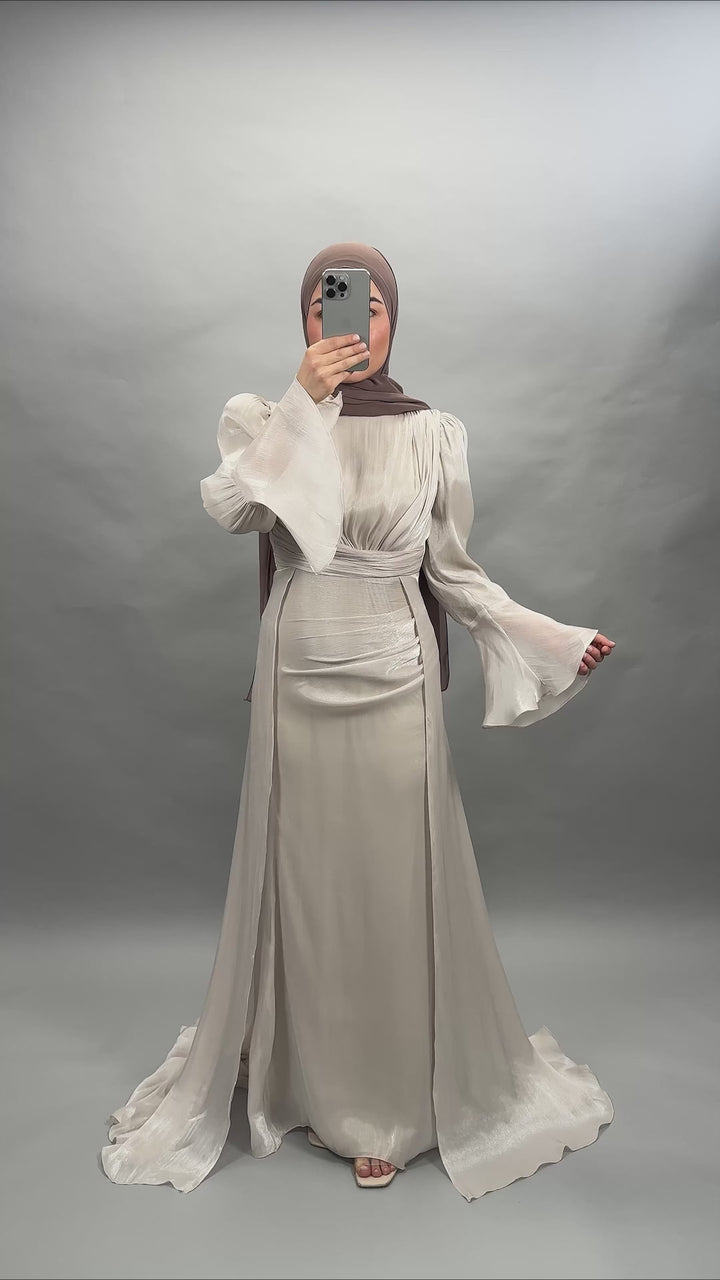 Melek evening dress beige