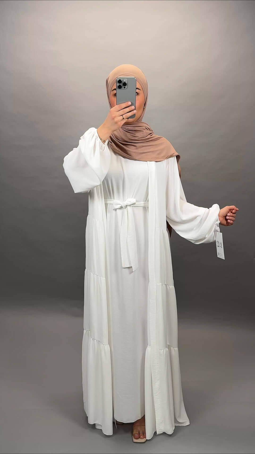 Senem Abaya blanc