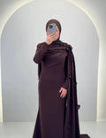 Robe de soirée Saralia Marron