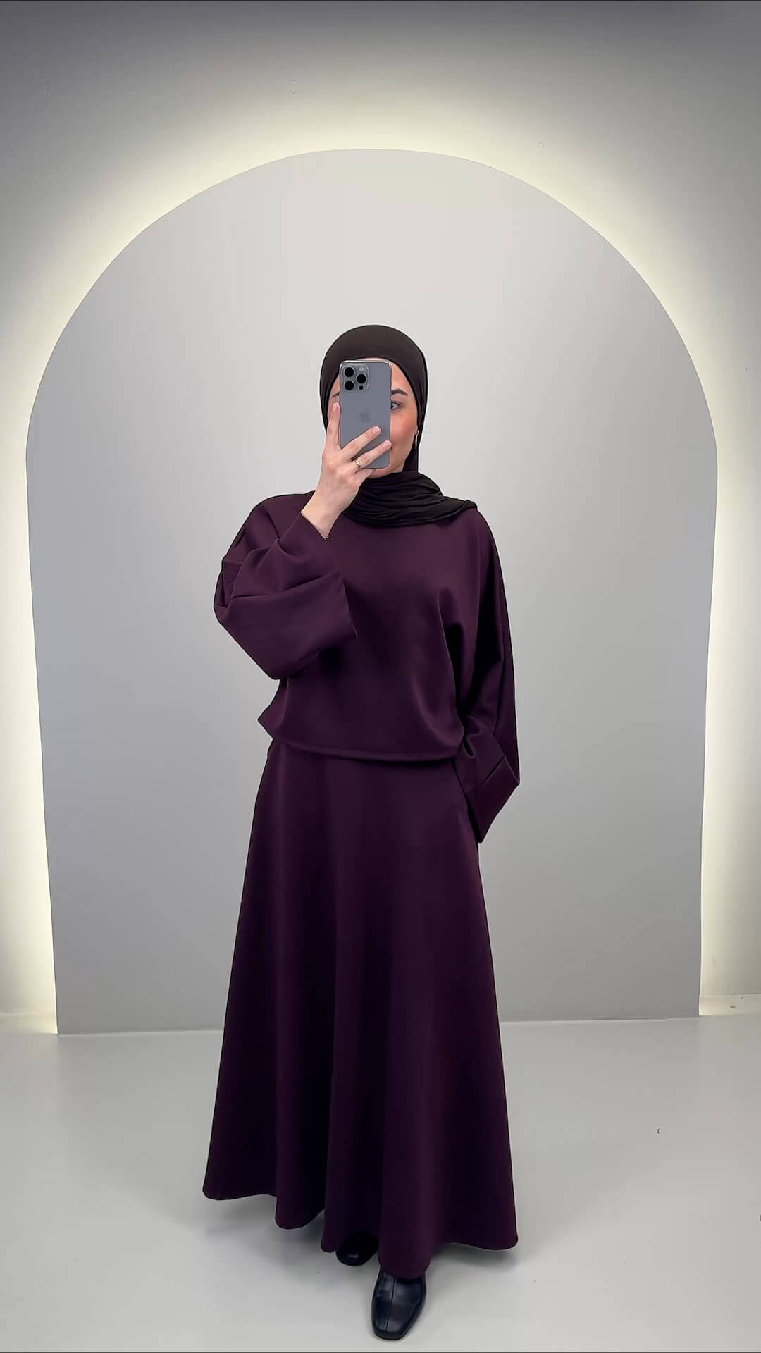 Asya Zweiteiler Weinrot