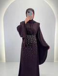 Robe de soirée Zehra Marron